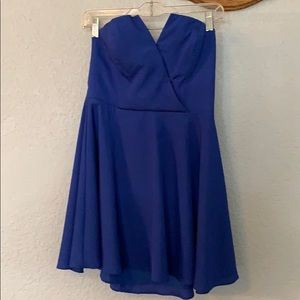 Electric blue strapless dress